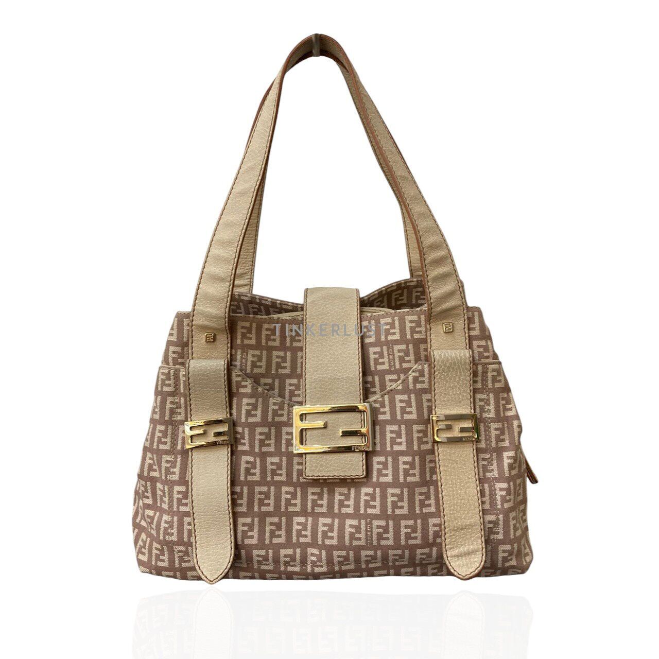 Fendi ff leather shoulder bag best sale